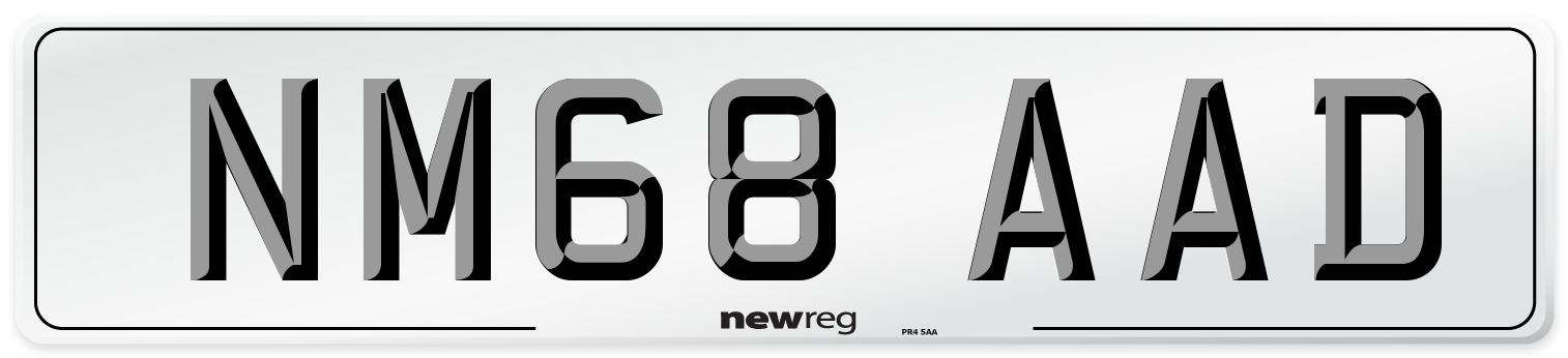 NM68 AAD Number Plate from New Reg